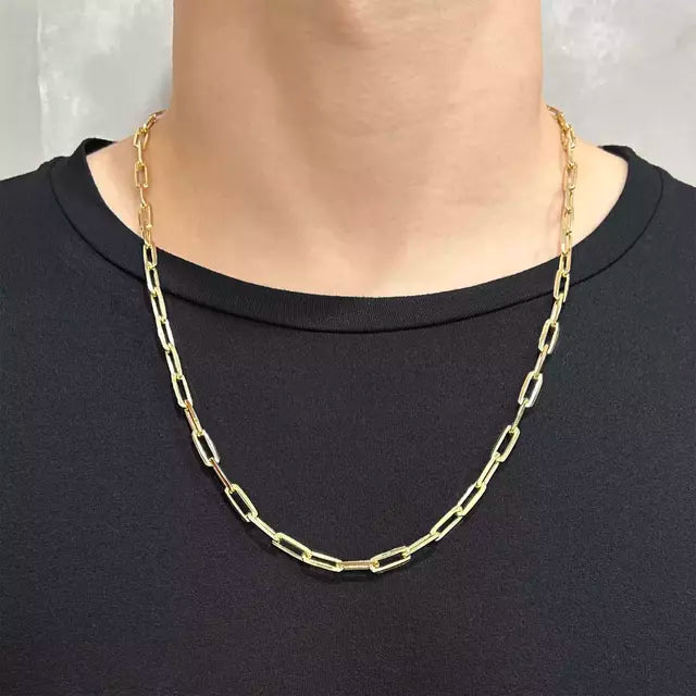 Corrente Cartie Longa 5mm (Fecho Gaveta Duplo) - Banho Ouro