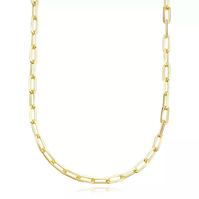 Corrente Cartie Longa 4mm (Fecho Gaveta Duplo) - Banho Ouro
