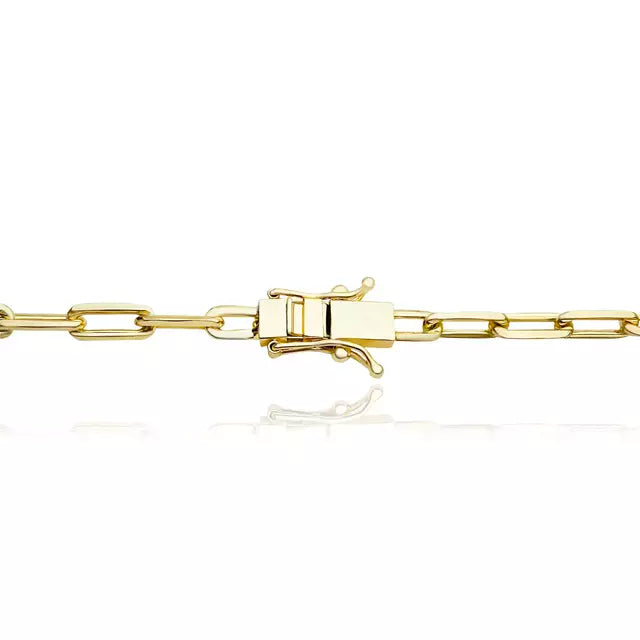 Corrente Cartie Longa 4mm (Fecho Gaveta Duplo) - Banho Ouro