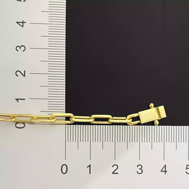Corrente Cartie Longa 4mm (Fecho Gaveta Duplo) - Banho Ouro
