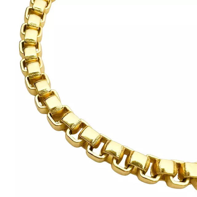 Corrente Veneziana 5,5mm (Fecho Canhão Duplo) - Banho Ouro