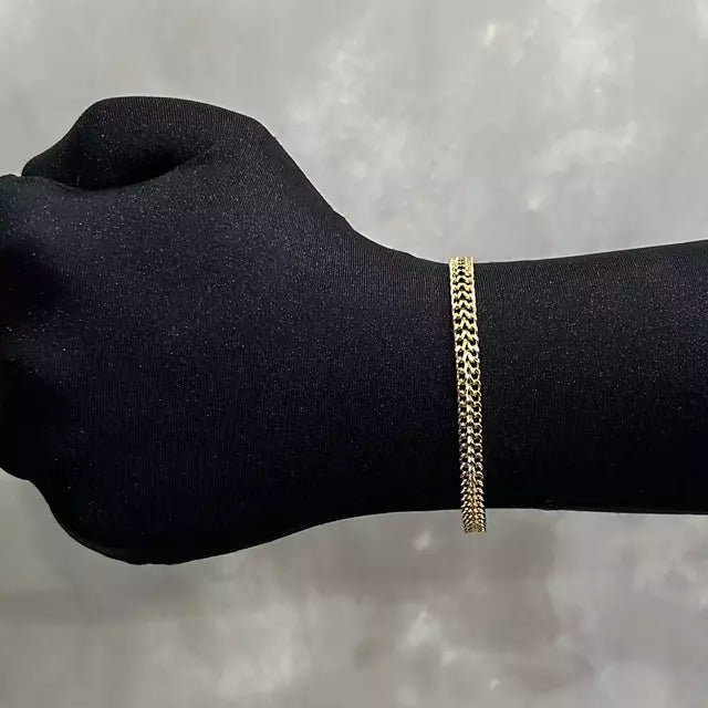 Pulseira Grumet Soldada 6mm (Fecho Gaveta) - Banho Ouro