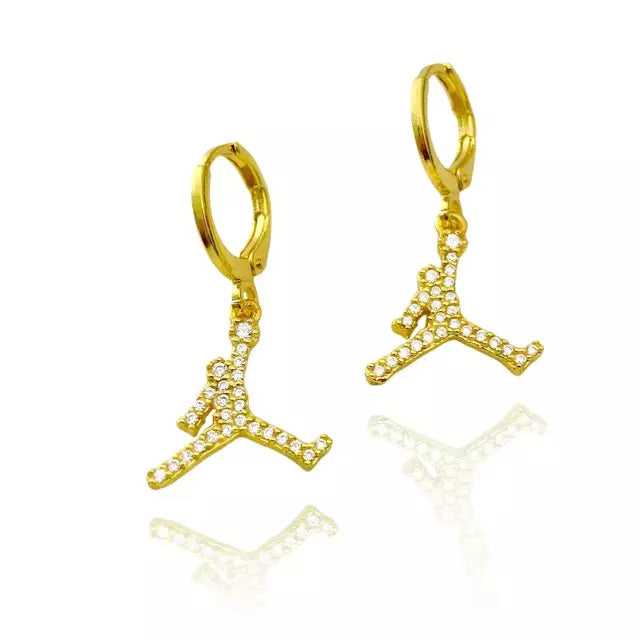 Brinco Argola Jordan Cravejado - Banho Ouro