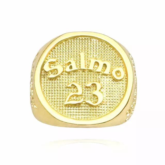 Anel Salmo 23 - Banho Ouro