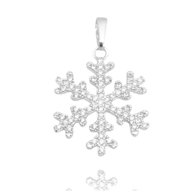 Pingente Floco De Neve Iced - Banho Prata