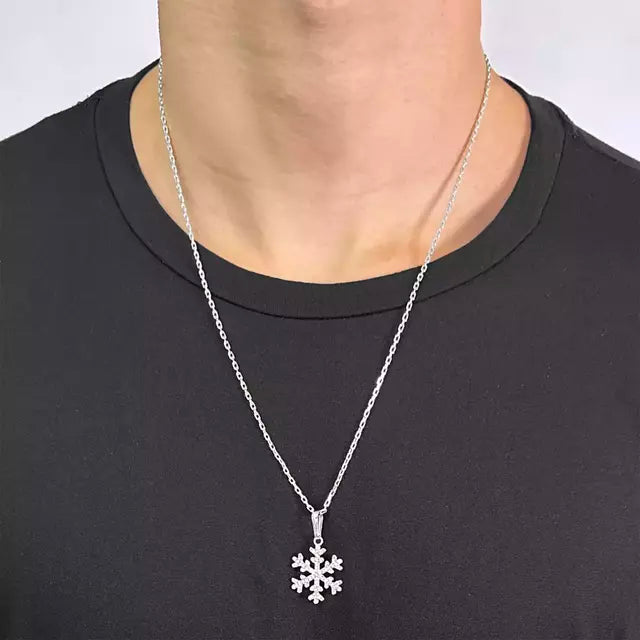 Pingente Floco De Neve Iced - Banho Prata