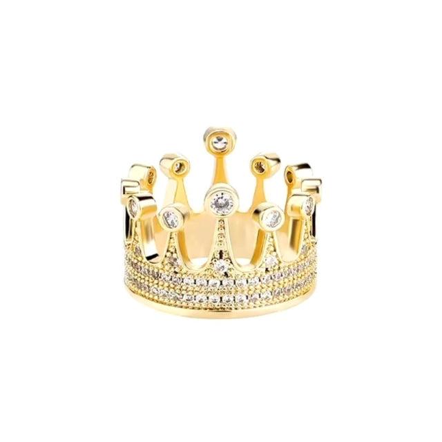Anel Coroa Ouro - Banho Ouro