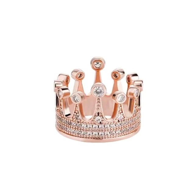 Anel Coroa - Banho Ouro Rose