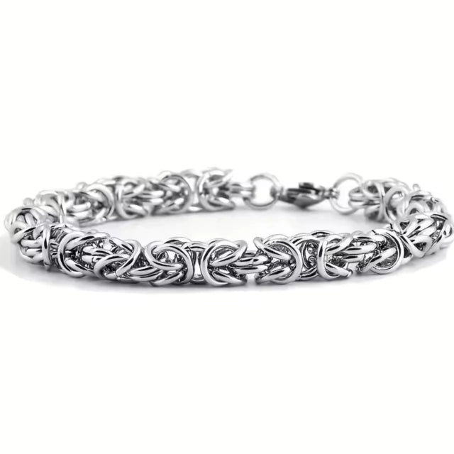 Pulseira Cromada Trançada - Banho Prata