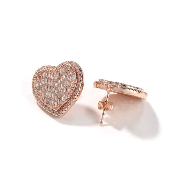 Brinco Heart Max - Banho Ouro Rose