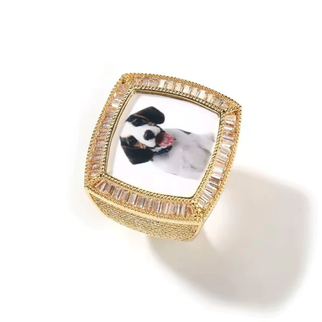 Anel Personalizado com Foto - Banho Ouro