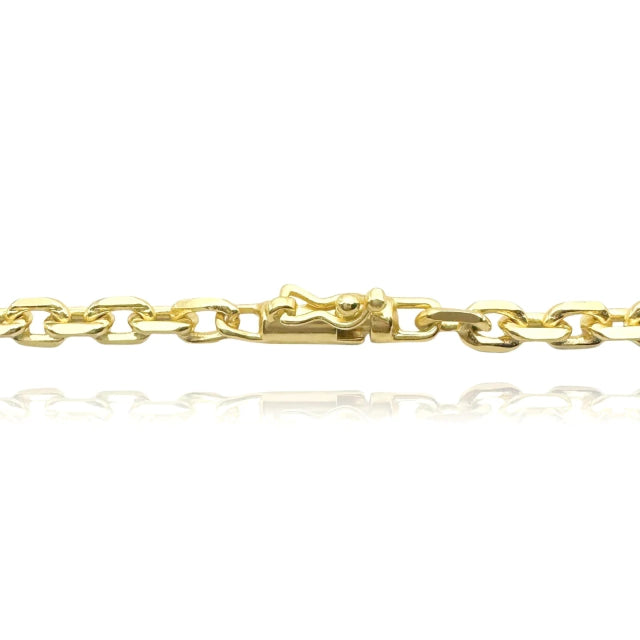 Pulseira Elo Cadeado Fecho Canhão - Banho Ouro