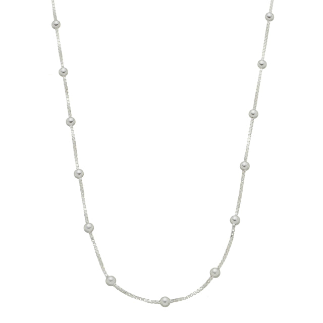 Colar Veneziana com Bolinhas de Prata - Prata 925