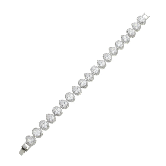 Pulseira com Pedras Ovais - Banho Prata