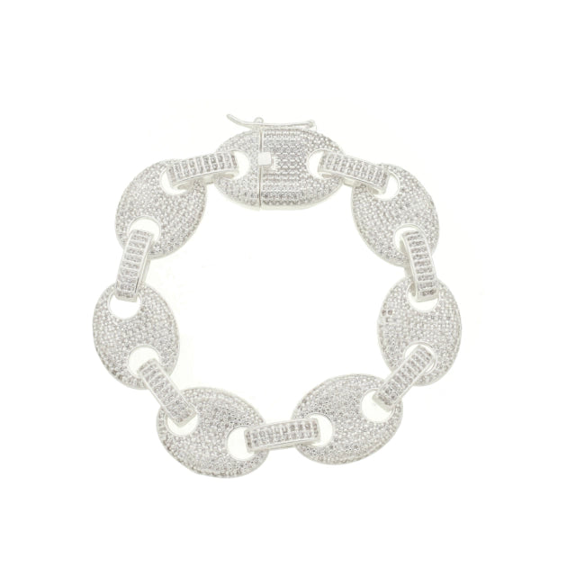 Pulseira Gucci Link - Banho Prata