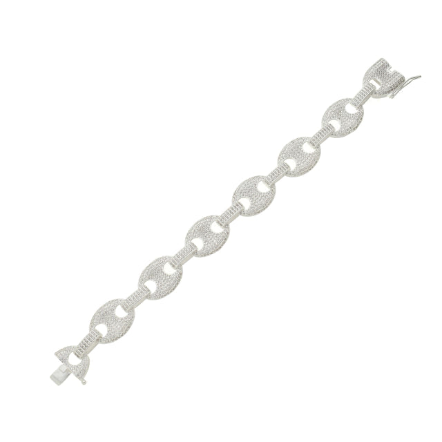 Pulseira Gucci Link - Banho Prata