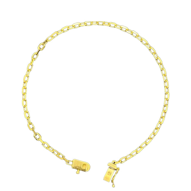 Pulseira Elo Cadeado Fecho Trava Única - Banho Ouro 18k