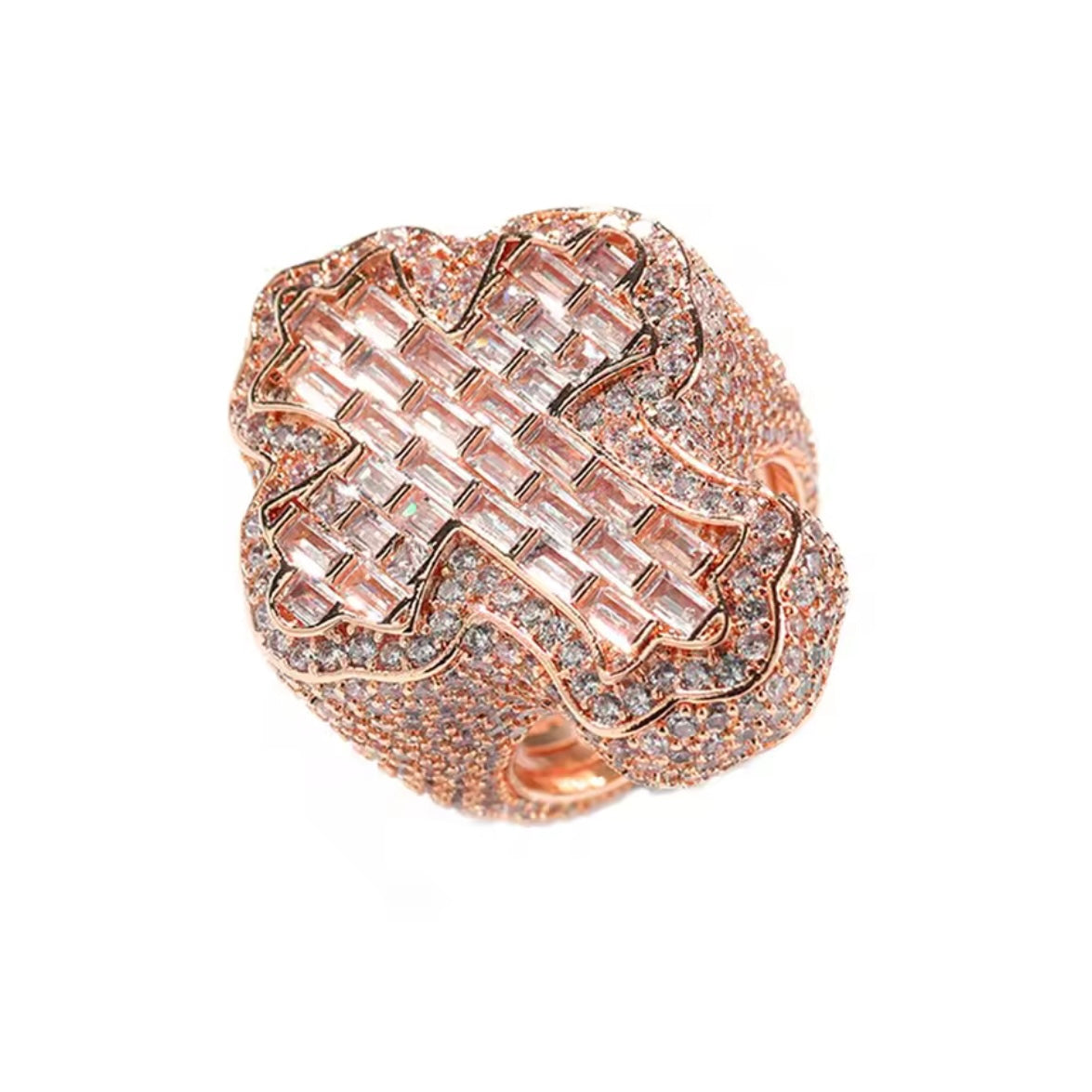 Anel Cruz Master - Banho Ouro Rose