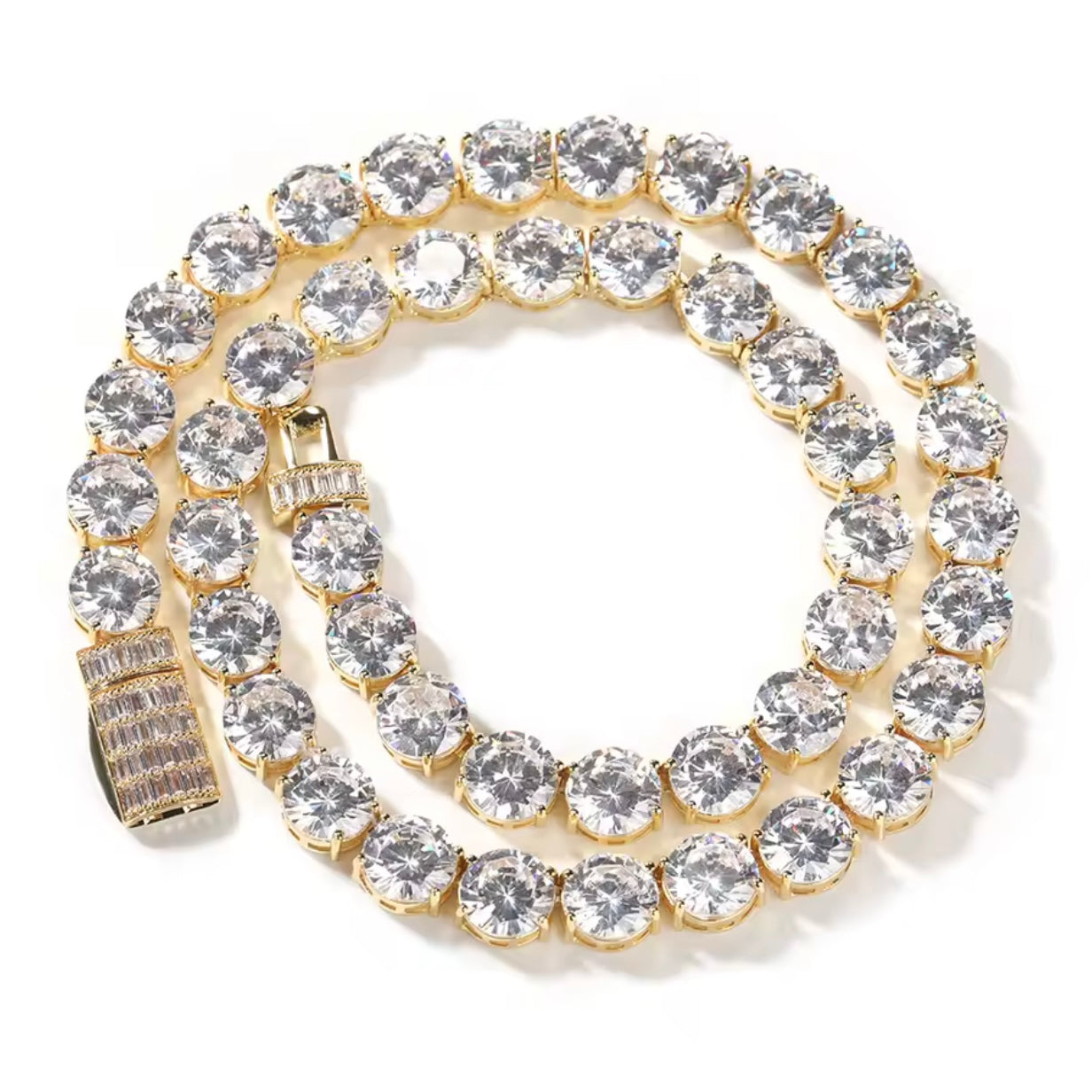 Colar Riviera 10mm - Banho Ouro