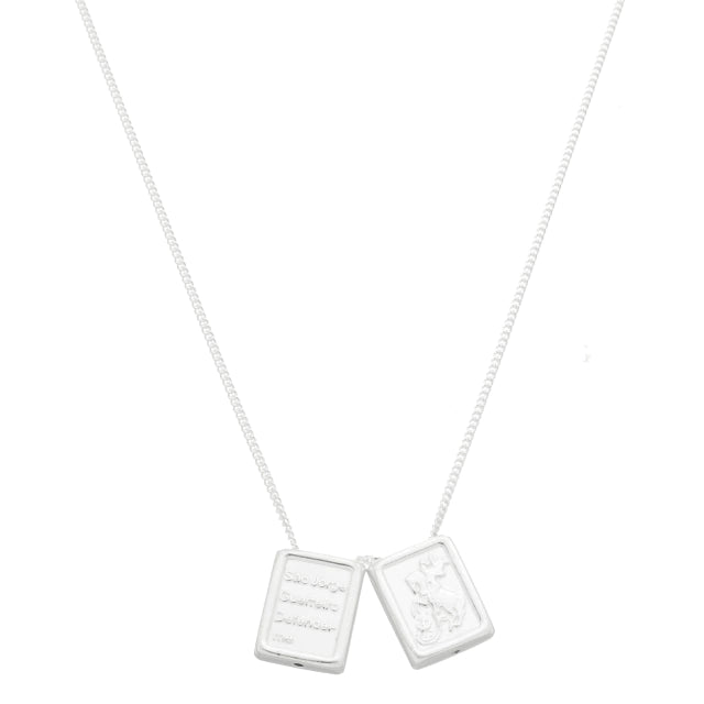 Escapulário de Correr São Jorge/"São Jorge Guerreiro Defendei-me" - Prata 925