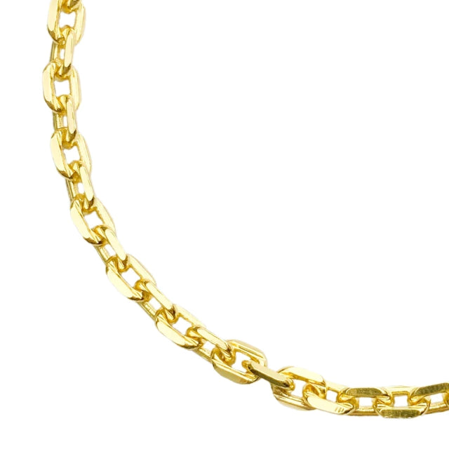 Corrente Elo Cadeado Fecho Canhão 4mm - Banho Ouro