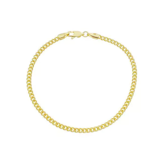 Pulseira Côncavo Fecho Italiano - Banho Ouro