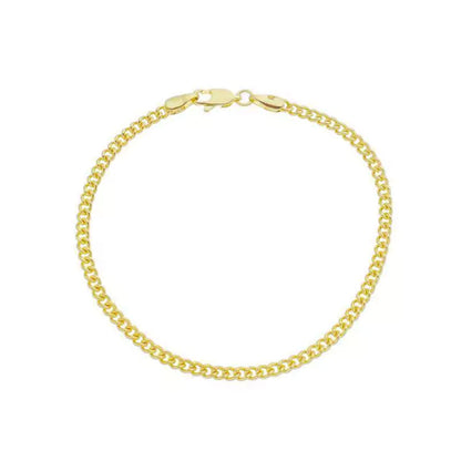 Pulseira Côncavo Fecho Italiano - Banho Ouro