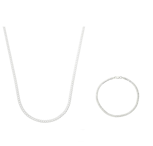 Conjunto Corrente Grumet + Pulseira Grumet - Prata 925