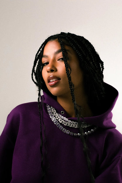 Colar Elos do Infinito com Pedras Brancas - Banho Prata