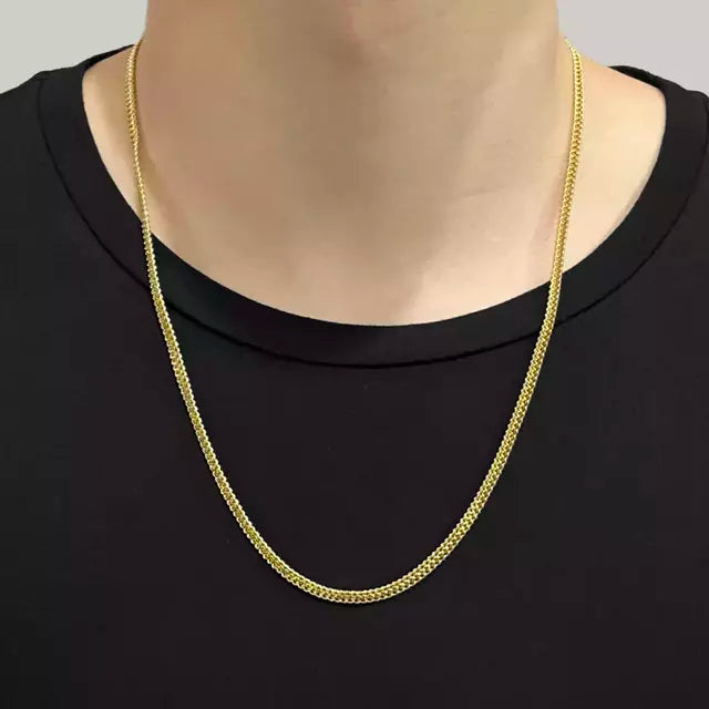 Corrente Grumet Soldada 4mm (Fecho Gaveta Duplo) - Banho Ouro