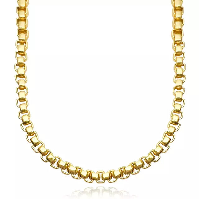 Corrente Veneziana 5,5mm (Fecho Canhão Duplo) - Banho Ouro