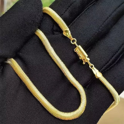 Corrente Rabo de Rato Chapada 4mm (Fecho Canhão) - Banho Ouro