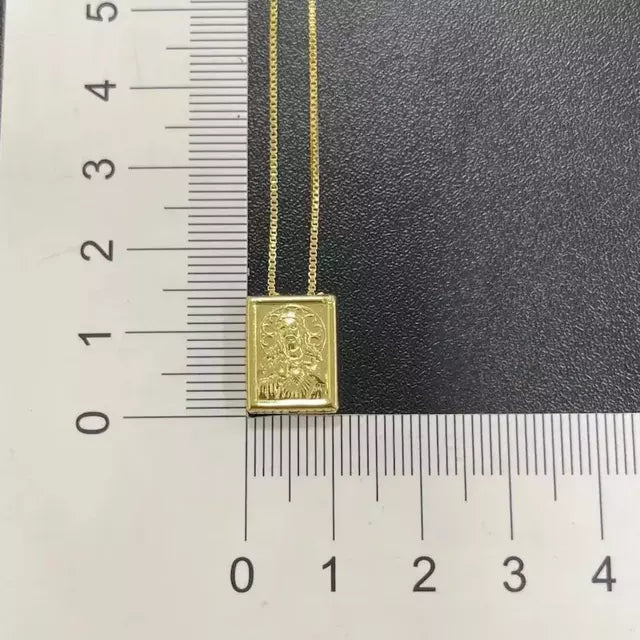 Escapulário Sagrado Coração de Jesus e Nossa Senhora do Carmo Veneziana - Banho Ouro
