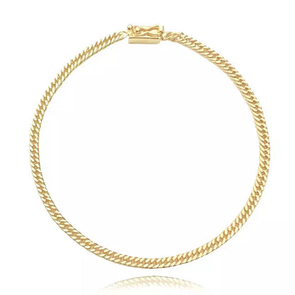 Pulseira Grumet Dupla 3mm (Fecho Gaveta) - Banho Ouro