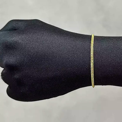 Pulseira Grumet Dupla 3mm (Fecho Gaveta) - Banho Ouro