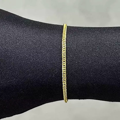 Pulseira Grumet Dupla 3mm (Fecho Gaveta) - Banho Ouro