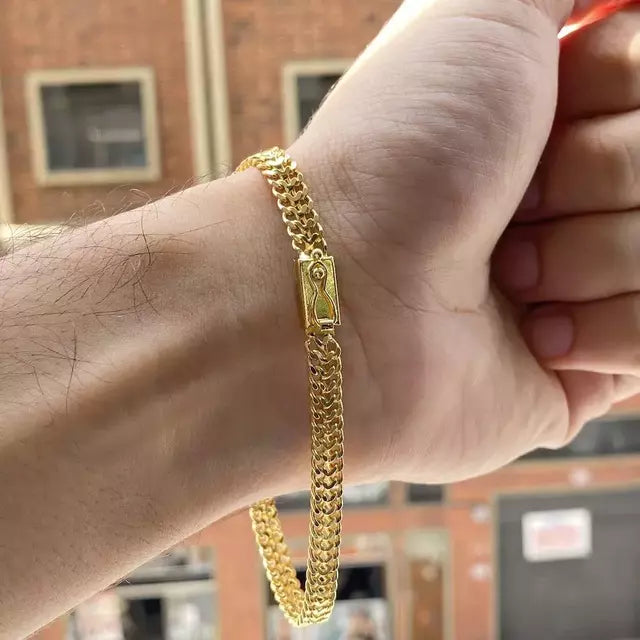 Pulseira Grumet Soldada 6mm (Fecho Gaveta) - Banho Ouro