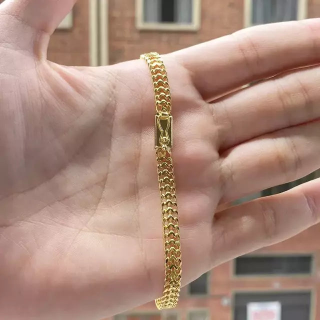 Pulseira Grumet Soldada 6mm (Fecho Gaveta) - Banho Ouro
