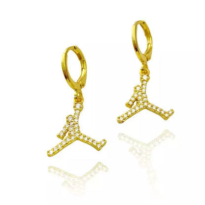 Brinco Argola Jordan Cravejado - Banho Ouro