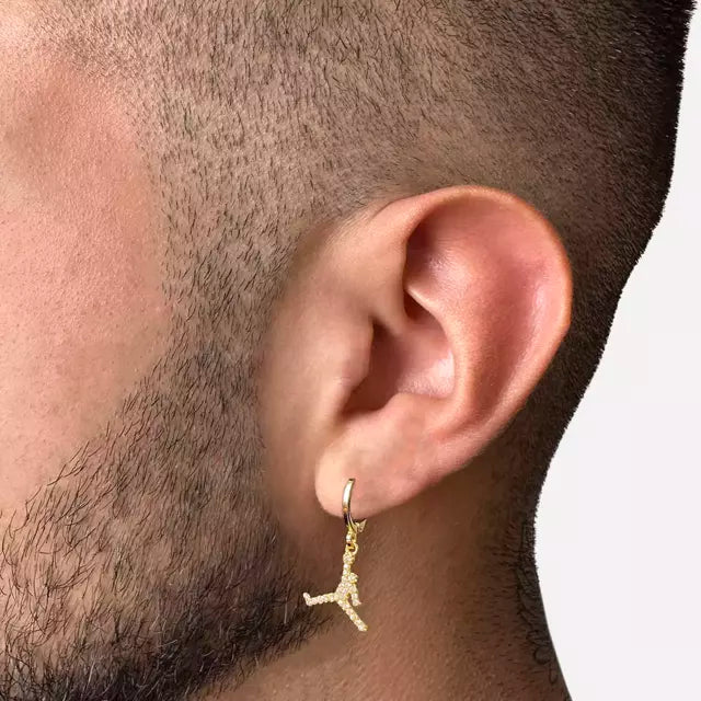 Brinco Argola Jordan Cravejado - Banho Ouro