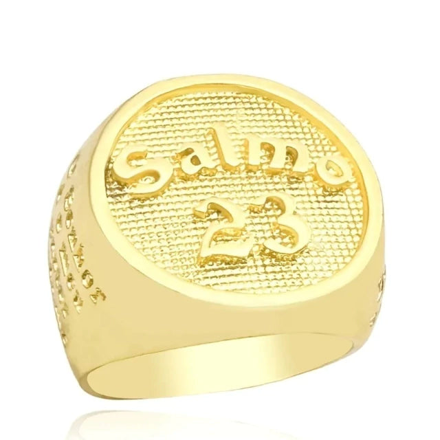 Anel Salmo 23 - Banho Ouro