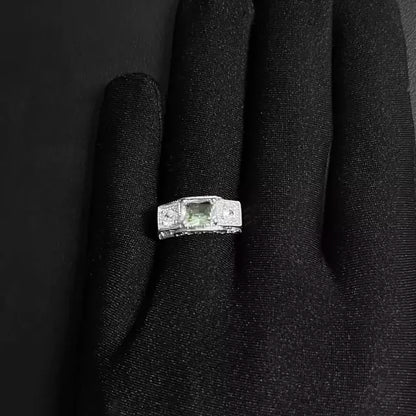 Anel Cravado c/ Pedra Sky - Banho Prata