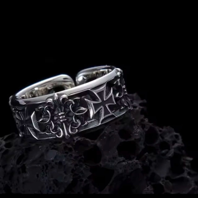 Anel Cromado Modelo Ajustável - Banho Prata