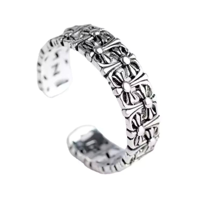 Anel Cruz Cromada - Banho Prata