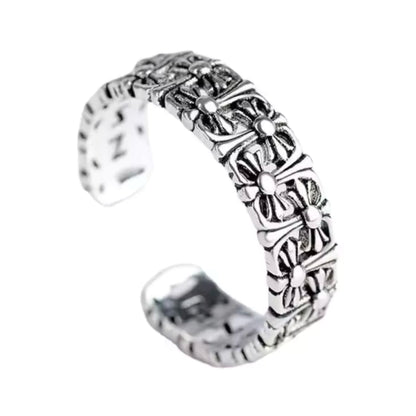 Anel Cruz Cromada - Banho Prata