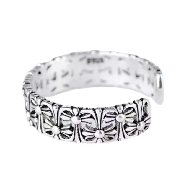 Anel Cruz Cromada - Banho Prata