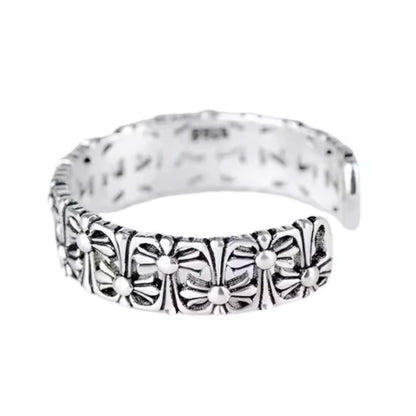 Anel Cruz Cromada - Banho Prata