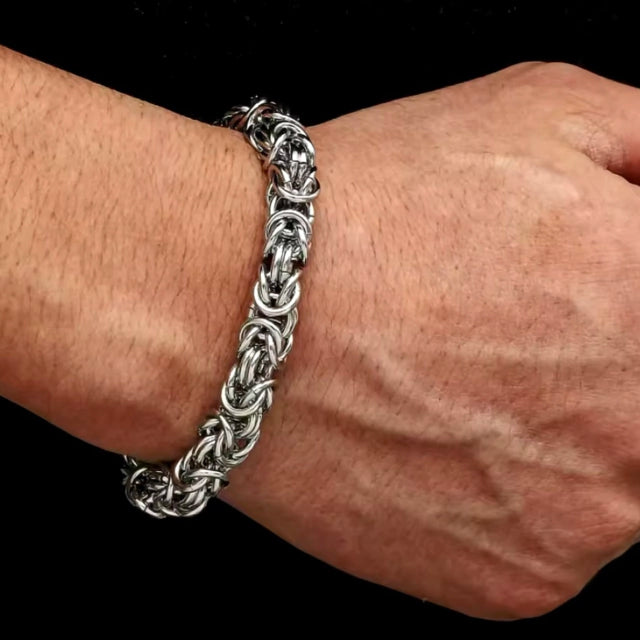 Pulseira Cromada Trançada - Banho Prata