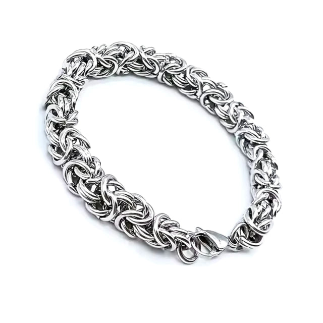 Pulseira Cromada Trançada - Banho Prata