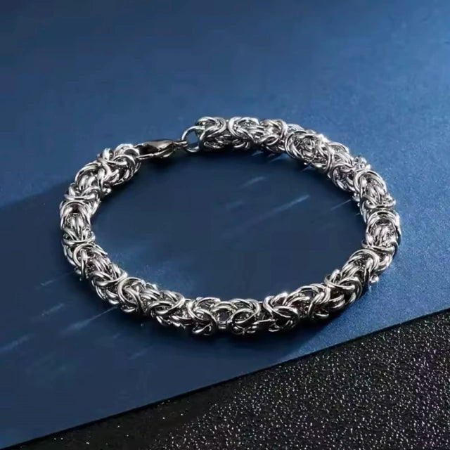 Pulseira Cromada Trançada - Banho Prata
